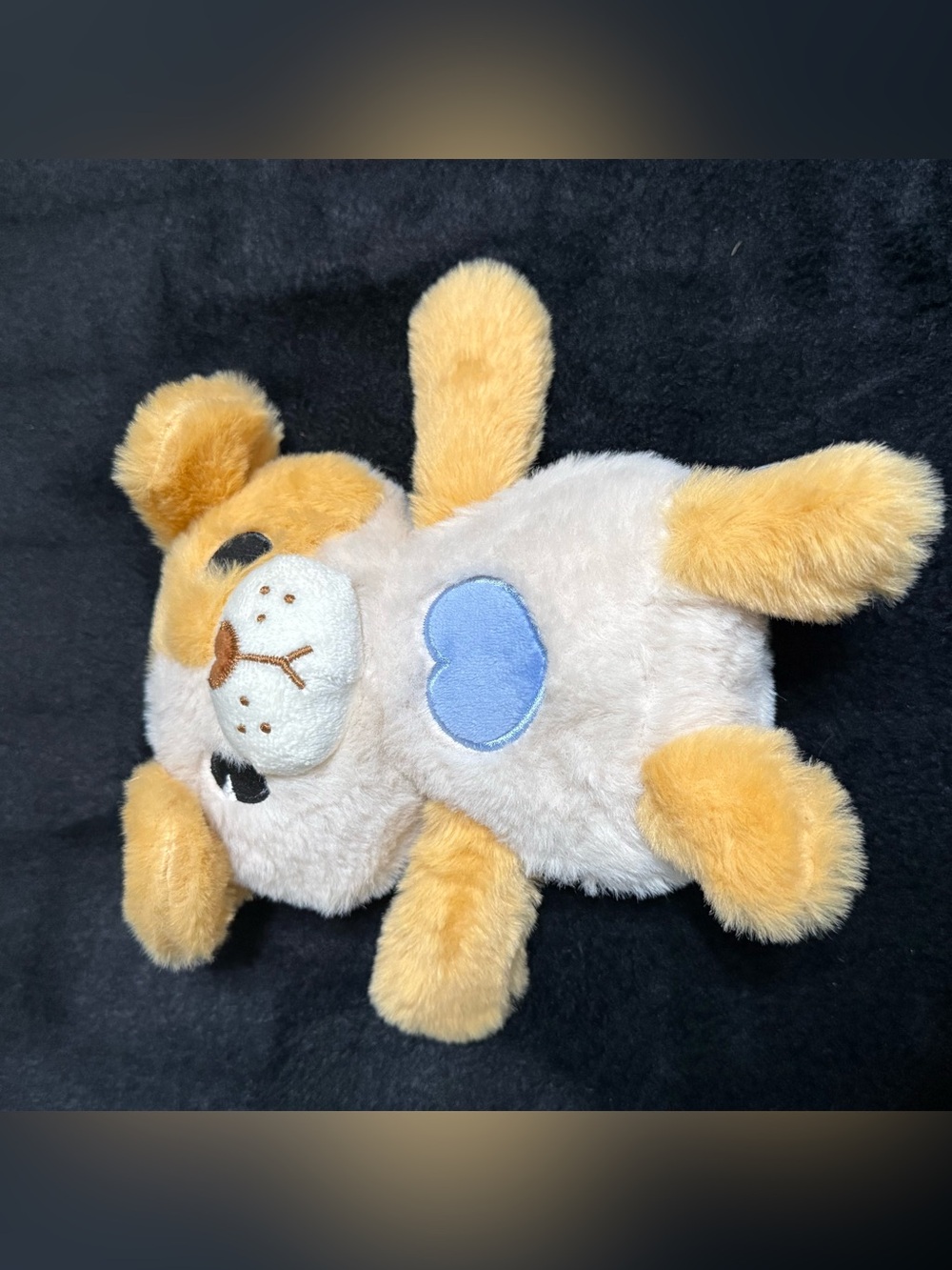 💞4/$35- Dan Dee Puppy Dog Plush White Yellow Blue Heart Stuffed Animal